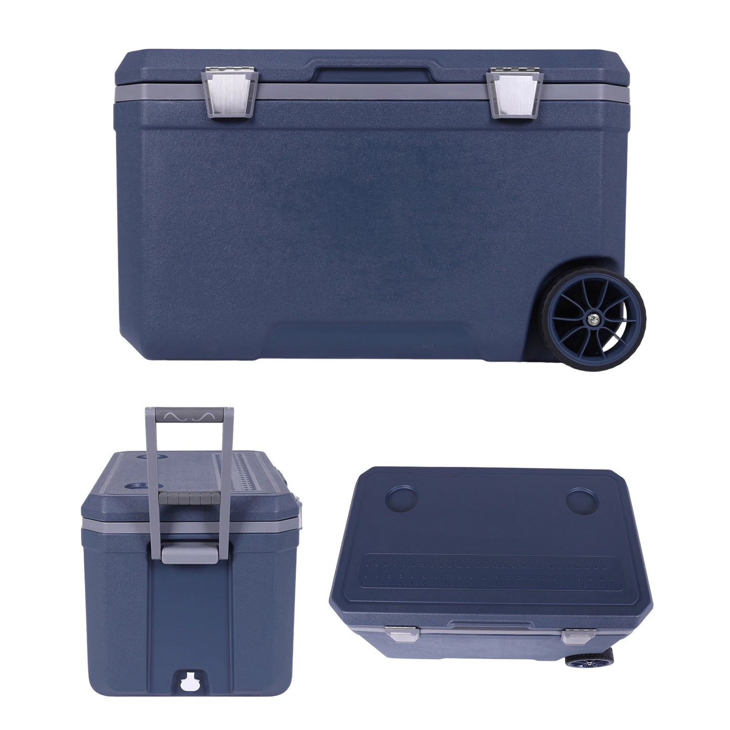 70L Wheeled Cooler 30 Percent Lighter Than Rotomolded Camping Cooler with Handle for Beach Drink Beverage Camping Picnic Fishing