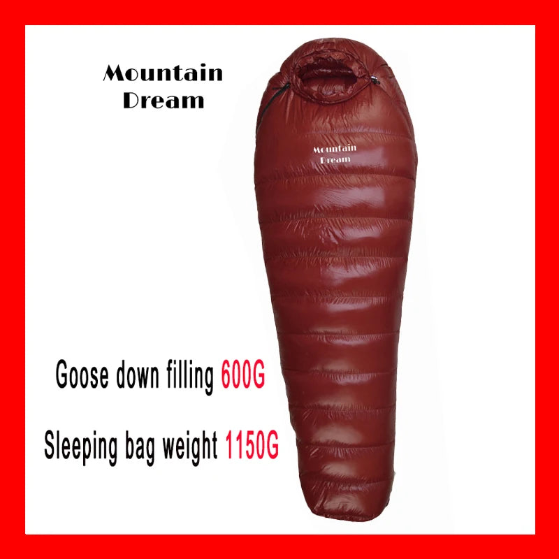 The Extended Goose Down Mummy Sleeping Bag Is Filled With Warm Down And Is Suitable For A Height Above 1.8 Meters.