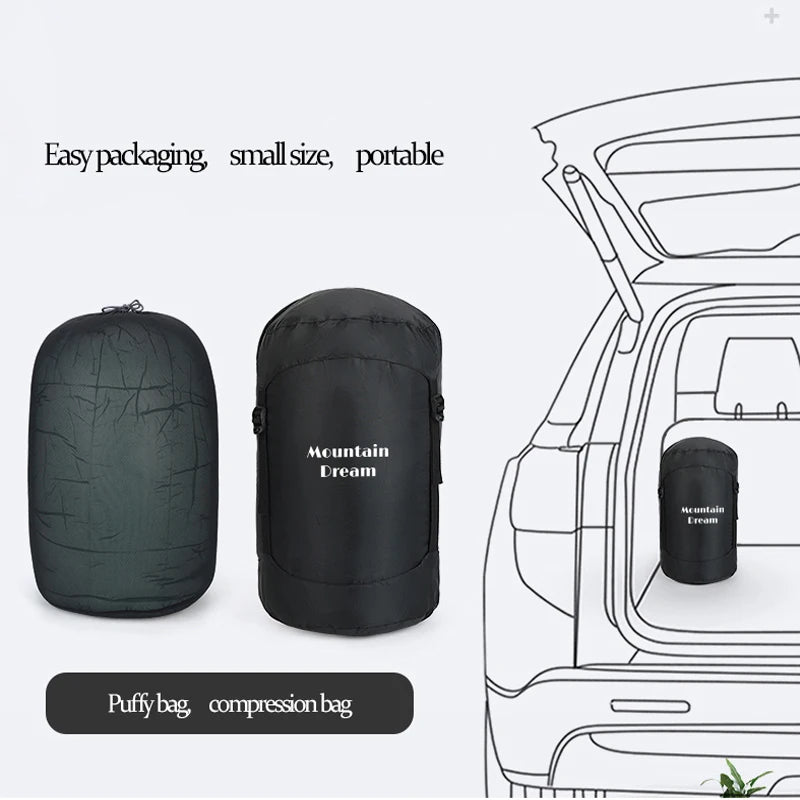 The Extended Goose Down Mummy Sleeping Bag Is Filled With Warm Down And Is Suitable For A Height Above 1.8 Meters.