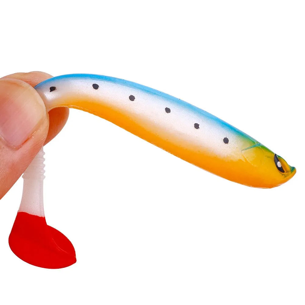 9cm 4g Soft Silicone Fishing Lure Minnow Saltwater Freshwater Worms Wobblers Artificial Bait Bass Tackle Jigs