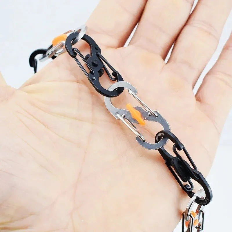 5/10PCS Mini S-Type Locking Carabiner - Outdoor Camping Backpack Buckle, Anti-Theft Keychain Hook & Key-Lock Tool