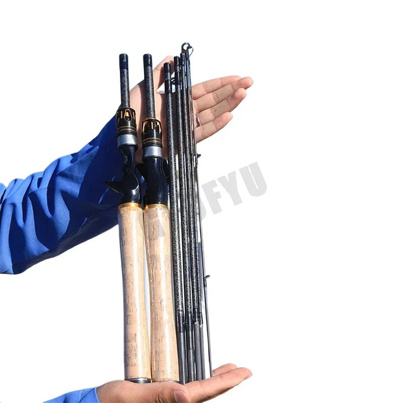2.1m 2.4m 2.7m Lure Fishing Rod Fuji Ring High Carbon Fiber Spinning Casting Fishing Rod Bait Weight 4-25g Travel Fishing Pole