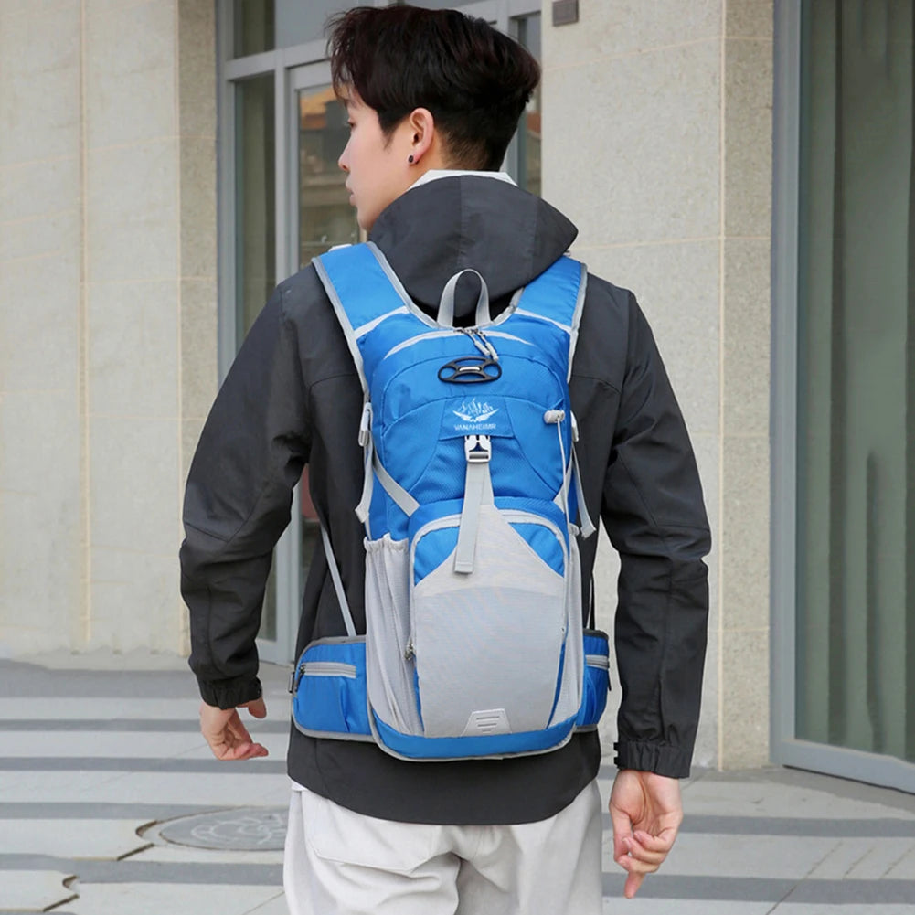 Camping Backpack Waterproof Breathable Climbing Rucksack Wear-resistant Lightweight with Eflective Stripe for Outdoor Activities