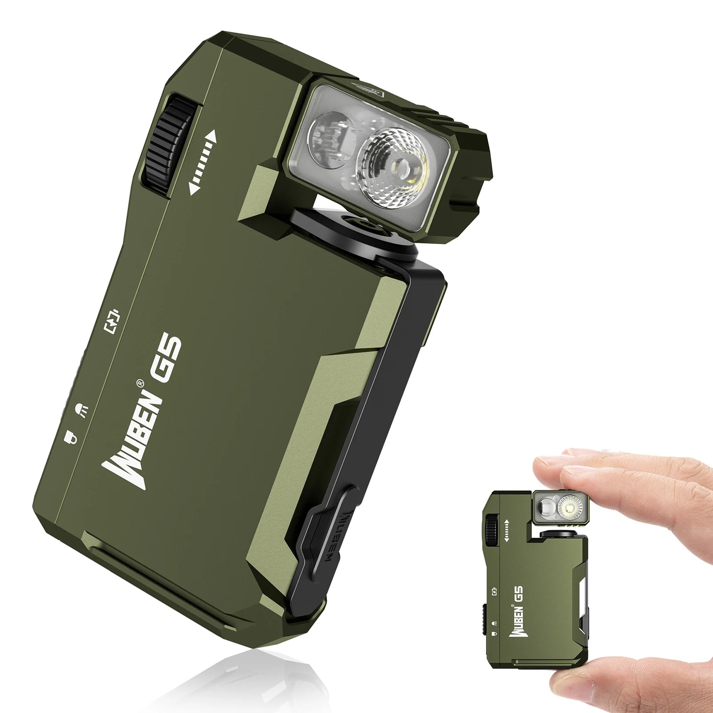 G5 Rechargeable EDC Flashlight, 400 Lumens Dual Light Sources Mini Flashlight with RGB Light, Portable Pocket Flashlights