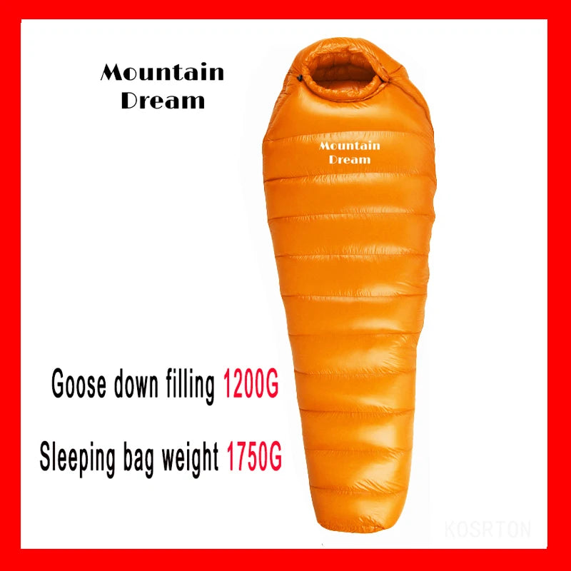The Extended Goose Down Mummy Sleeping Bag Is Filled With Warm Down And Is Suitable For A Height Above 1.8 Meters.