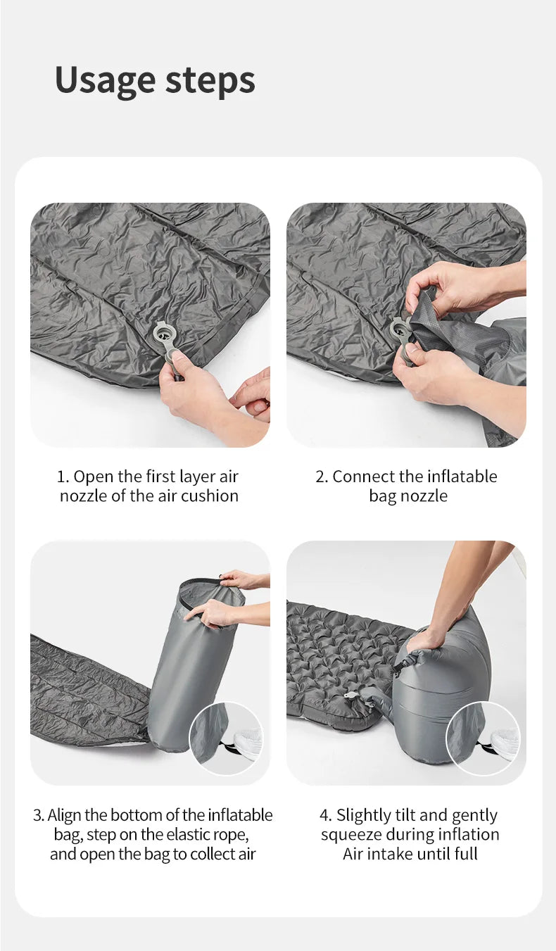 R6.5 Air Mattress 10cm Thickened Ultralight Sleeping Pad for Camping Hiking Warm Portable Outdoor Inflatable Mattress