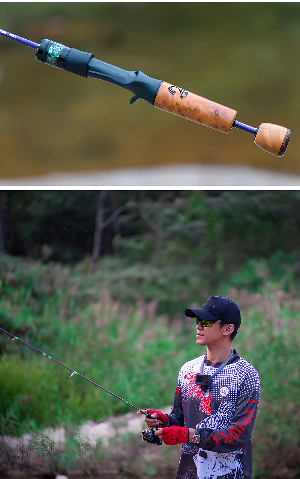 UL Ultra Light Carbon Fiber Lure Fishing Rod Accessories for Carp Trout Bass,Spinning and Casting Rod,Small Bait Fishing Pole