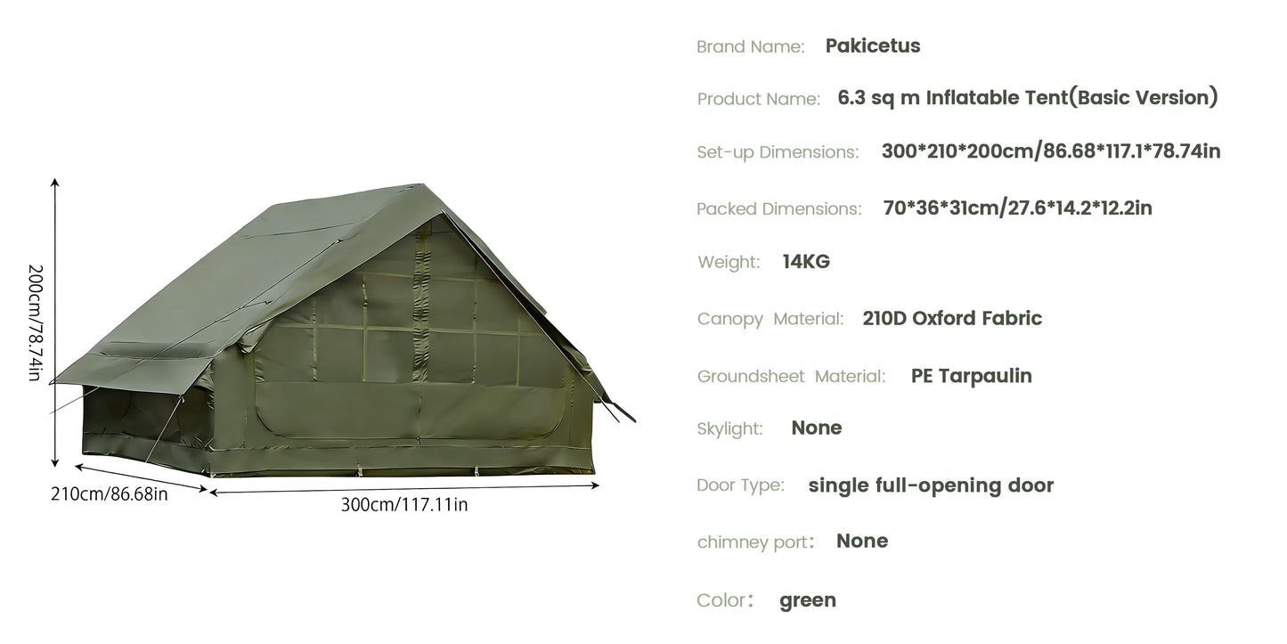 Inflatable camping tent 4-8 people with windows