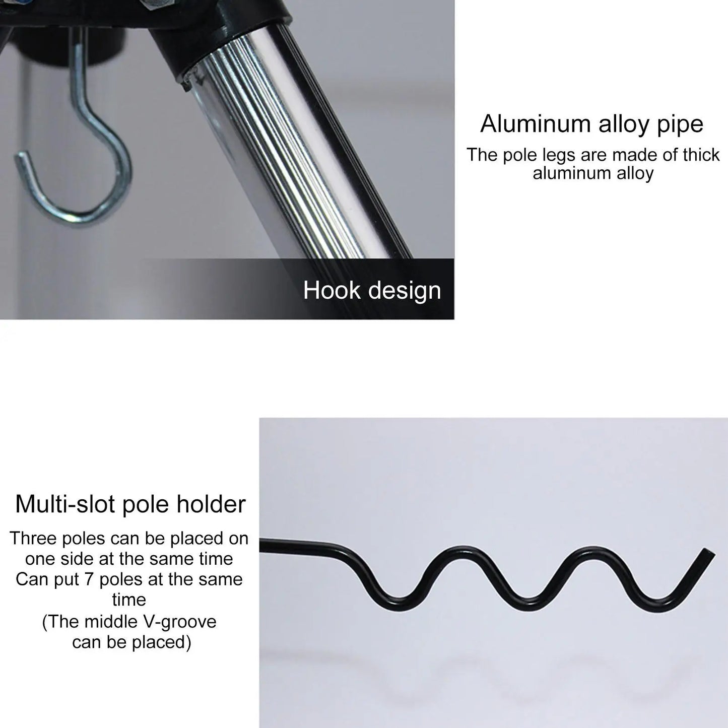 1 Pcs Telescopic Aluminum Alloy Holder For Sea Fishing Rods Triangular Holder For Casting Rods Fishing Support For Angling