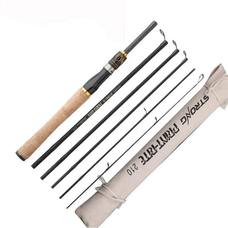 2.1m 2.4m 2.7m Lure Fishing Rod Fuji Ring High Carbon Fiber Spinning Casting Fishing Rod Bait Weight 4-25g Travel Fishing Pole