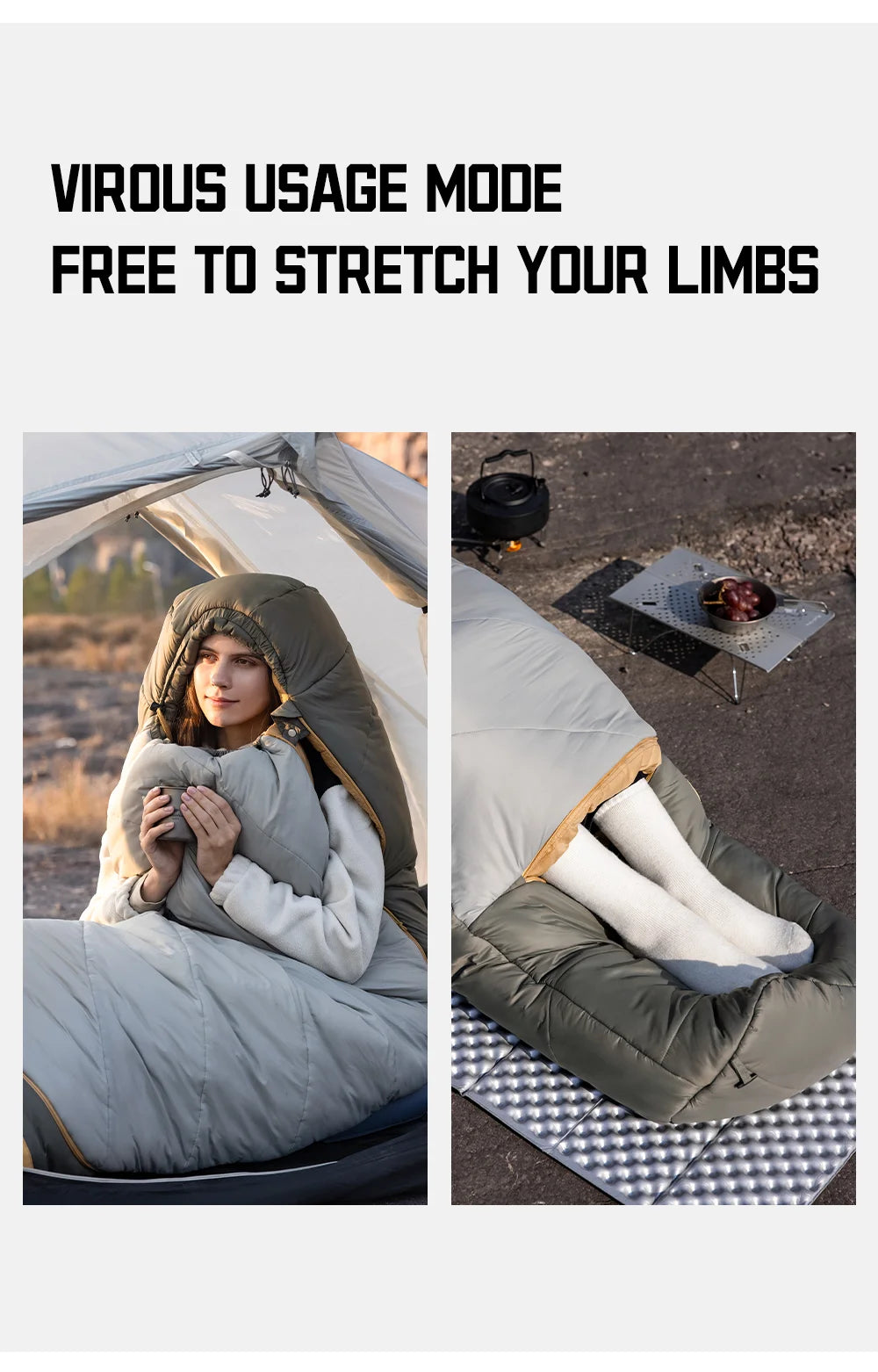 MG120 5℃ MG270 -2℃ Mummy Sleeping Bag Ultralight Camping Hiking Cotton Warm Thermal Winter Machine Wash Tour Gear