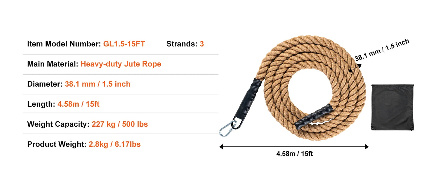 10-30FT Gym Climbing Rope Gym Fitness Training Rope Gym Exercise Workout Rope for Adults, Climbing Rope for Fitness