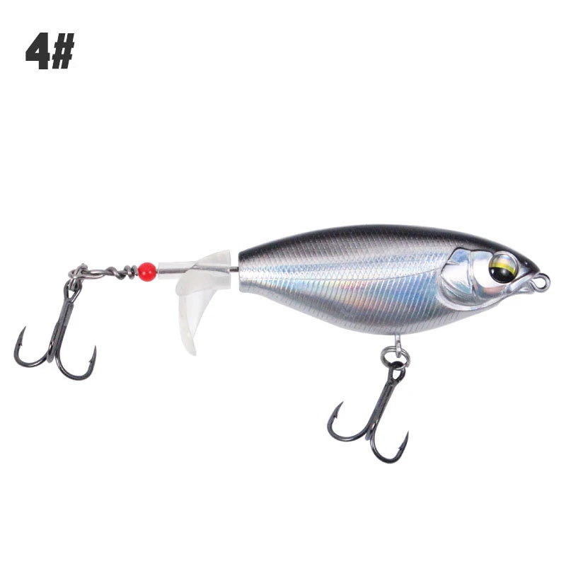 Propeller Fishing Lure 6.5cm/6g 8cm/10g Bionic Hard Bait Fishing Tackle Rotating Tail Fishing Bait Outdoor Fishing Spin Bait