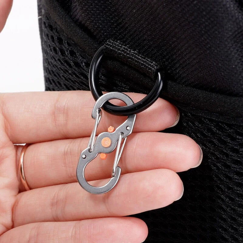 5/10PCS Mini S-Type Locking Carabiner - Outdoor Camping Backpack Buckle, Anti-Theft Keychain Hook & Key-Lock Tool