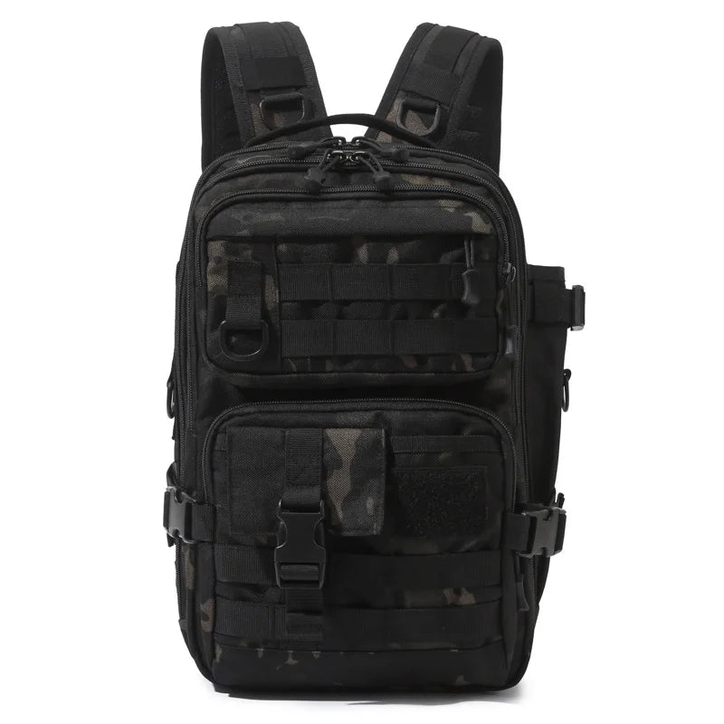 1000D Nylon Waterproof Fishing Backpack Fishing Tackle Storage Bag Double Shoulder Sling Bag for Outdoor Fishing Hunting Hiking