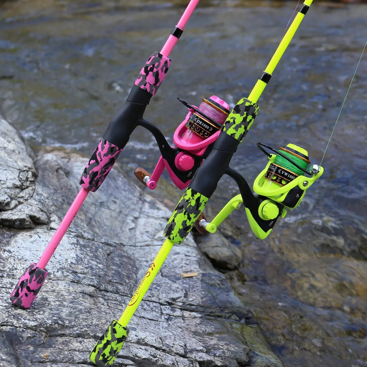Sougayilang 1.70m Fishing Rod Combo Portable 5 Section Carbon Fiber Fishing Pole and 1000-3000 Spinning Reel Fishing Tackle Set
