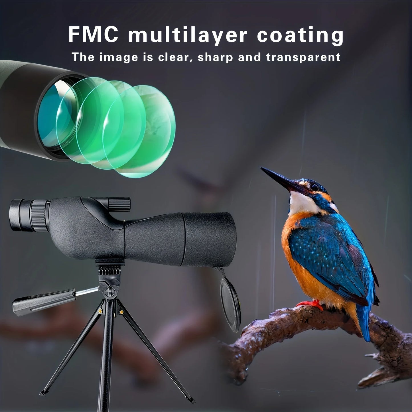 25-75x60 Spotting Scopes for Target Shooting with Tripod Carrying Bag Phone Adapter Straight Spotter Scope Monocular Telescope f
