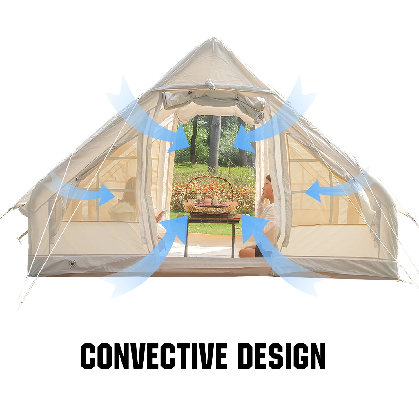 4-6 Person House Self-Supporting Air Tent with Hand Pump Automatic Inflatable Floating Tent Storage Bag for Adults