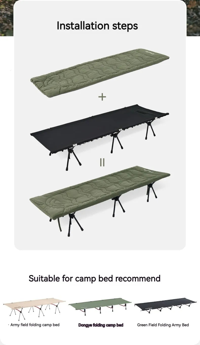 Naturehike Sleeping Pad Cotton Skin Velvet Outdoor Camping Bed Portable Relax Ultralight Camping Cot Mattress Easy To Install
