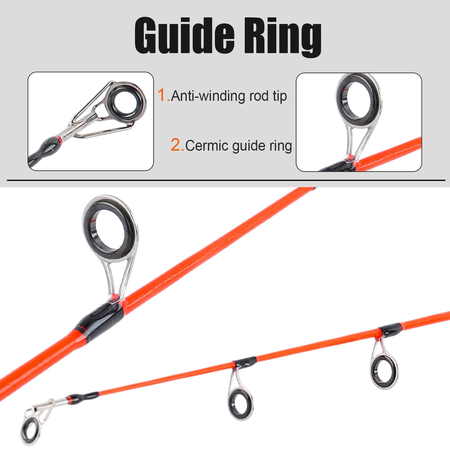 Sougayilang Ice Fishing Rod 50cm Ultralight Winter Shrimp Ice Fishing Pole Portable Spinning Casting Fishing Pole Fishing Tackle