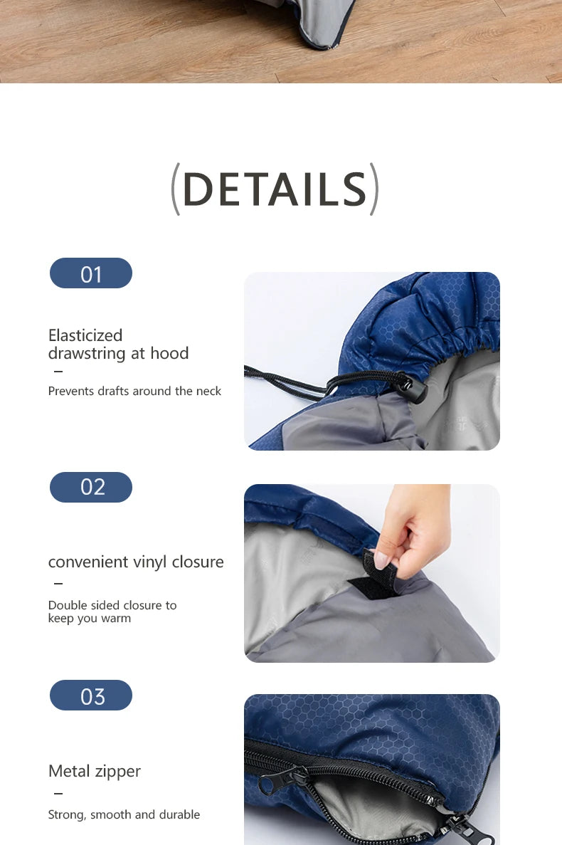 Camping Sleeping Bag Ultralight Waterproof Warm Envelope Backpacking Sleeping Bags for Outdoor Traveling Hiking