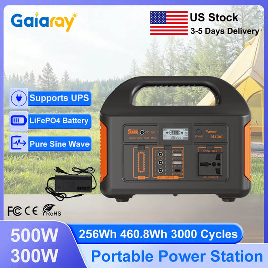 300W 500W 460.8Wh Portable Power Station Solar Generator AC 110V Emergency Power