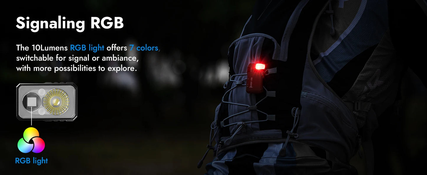G5 Rechargeable EDC Flashlight, 400 Lumens Dual Light Sources Mini Flashlight with RGB Light, Portable Pocket Flashlights