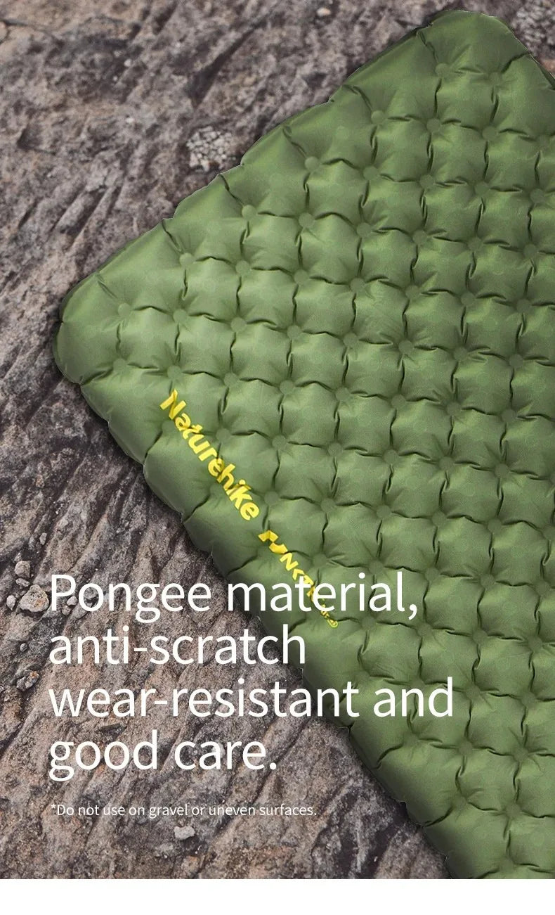 R4.6 Inflatable Mattress Outdoor Camping Ultralight Sleeping Pad Single Folding TPU Nylon Hiking Moisture-proof Mat