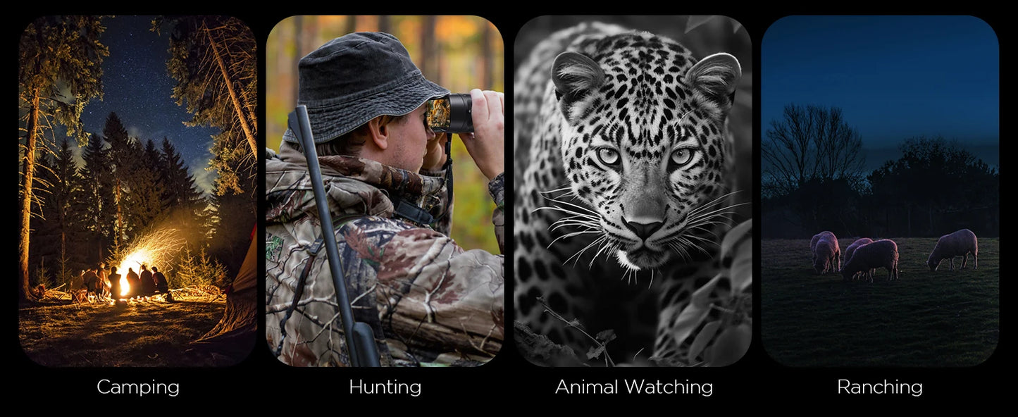 Night Vision Binoculars Goggles 8X Digital Zoom 1000ft HD 1080P with IR Illuminator & Video Recording 4K for Hunting/Camping