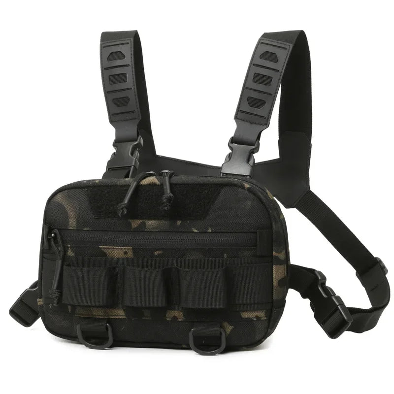 Tactical Chest Vest Bag Backpack Front Rig Pouch Outdoor Camping Cycling Hiking Hunting Climbing Fishing Lure Travel Fanny Pack