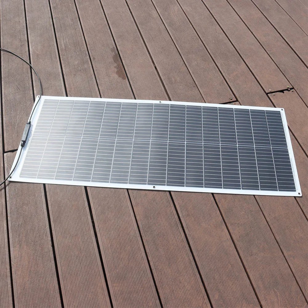 Portable Flexible Solar Panel 100W 16.5V Mono Cell for RV Camping Home Boat Curve Surface Durable Bendable 12V Solar Battery