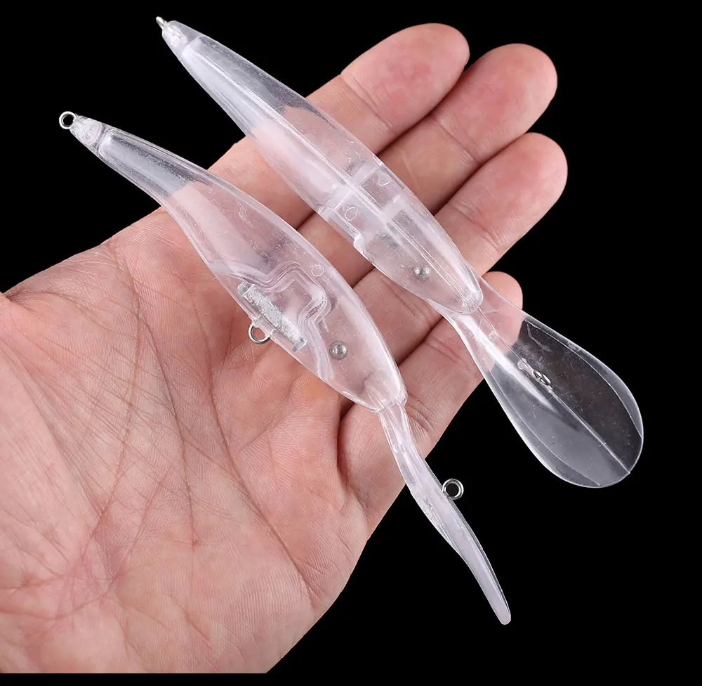 20PCS Unpainted Blanks Bait 13.5cm 12.8g Floating  Deep Water Diving Minnow DIY Handmade Artificial Fishing Lure