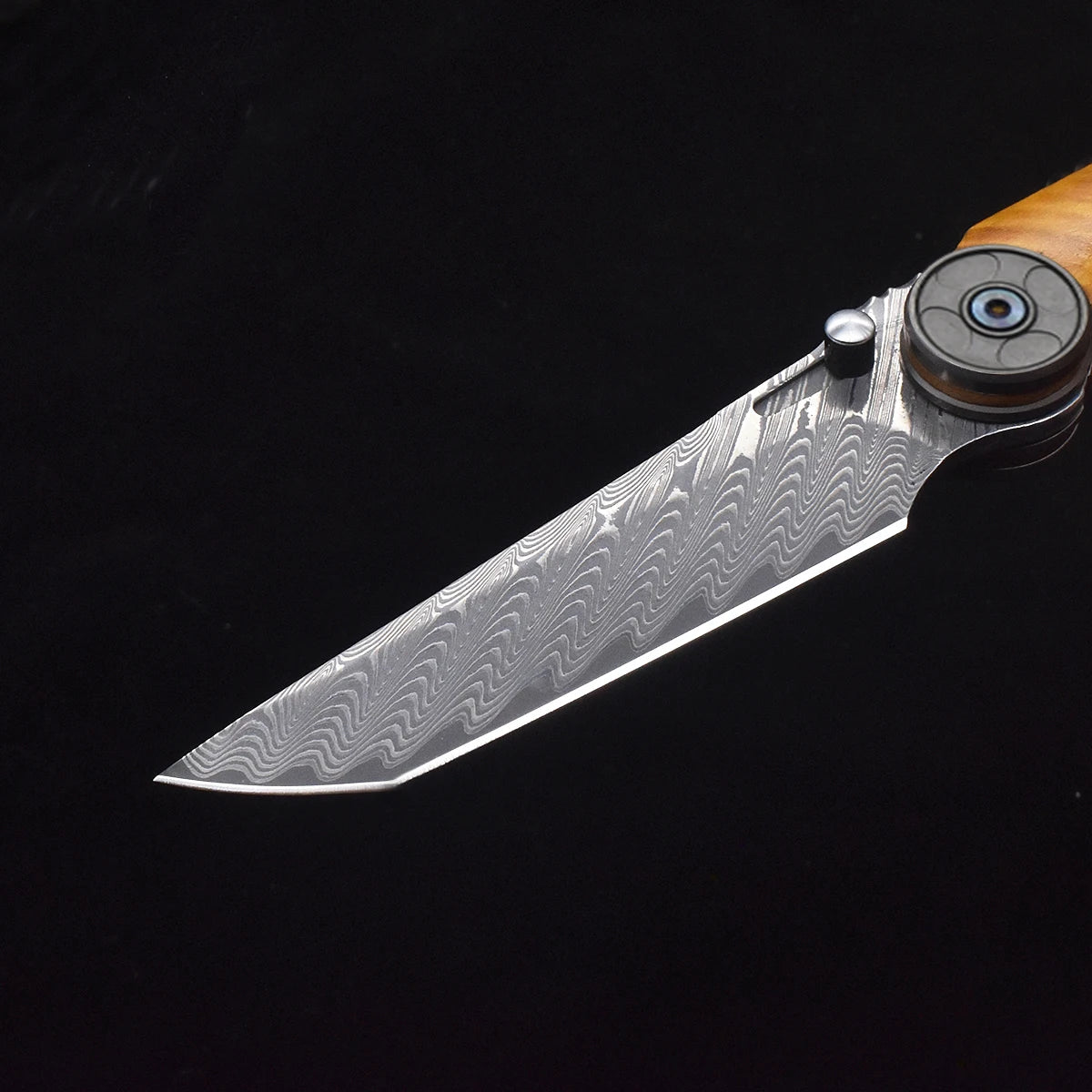 8.23 inch VG10 Damascus steel blade gold camphor wood handle folding knife Christmas gift knife fruit knife outdoor camping EDC