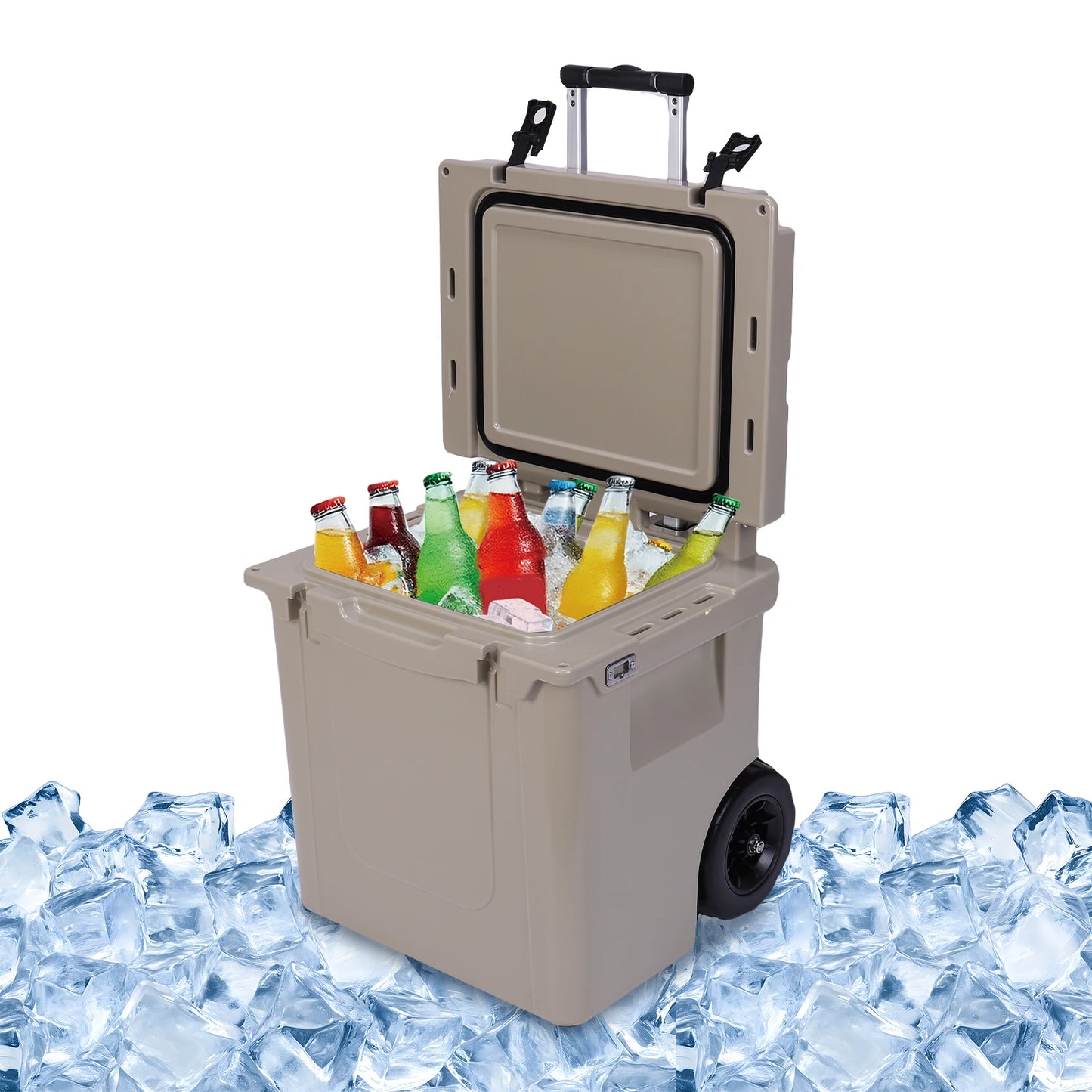 5L Insulated Wheeled Cooler with Leak-Proof Tight Latches for Camping Picnics More