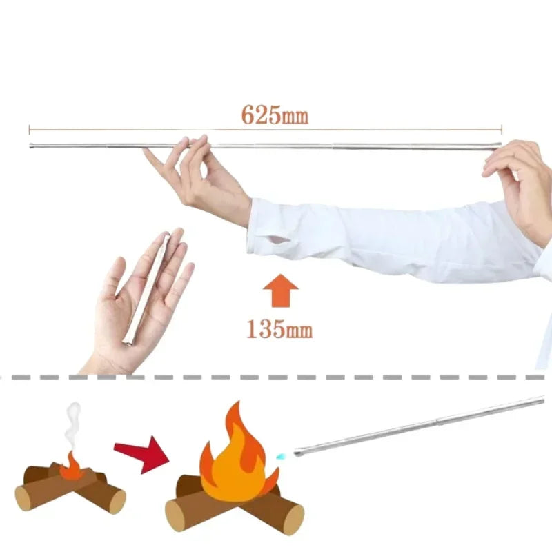 Fire Tube Blow Tool Pipe Camping Blower Collapsible Campfire Bellows Outdoor Telescopic Bellowing Survival Starter Pocket Gear