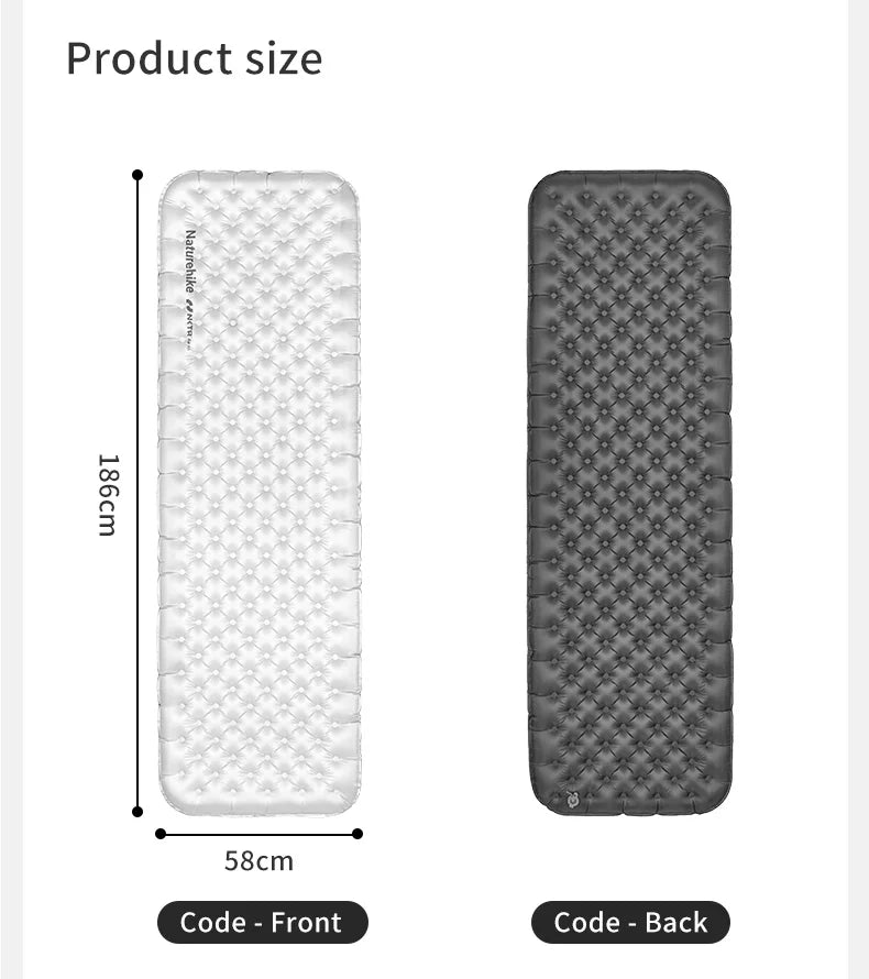 R6.5 Air Mattress 10cm Thickened Ultralight Sleeping Pad for Camping Hiking Warm Portable Outdoor Inflatable Mattress