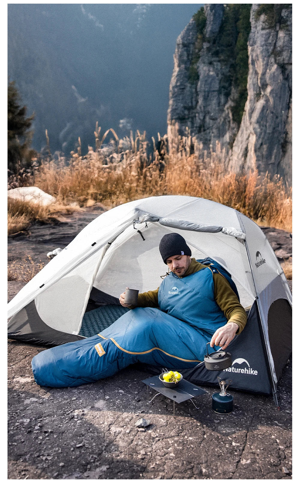 Naturehike MJ Pro Mummy Sleeping Bag MG120/MG270 Ultralight Hiking Waterproof Sleeping Bag Camping Cotton Winter Sleeping Bag