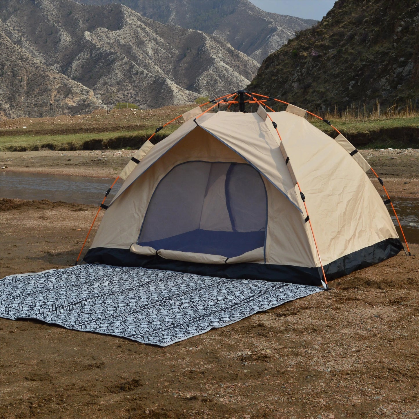 Outdoor Automatic Quick-opening Tent ,Two windowless door