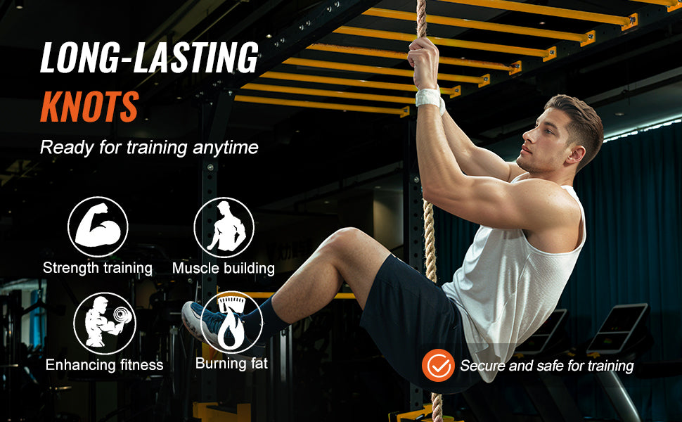 10-30FT Gym Climbing Rope Gym Fitness Training Rope Gym Exercise Workout Rope for Adults, Climbing Rope for Fitness