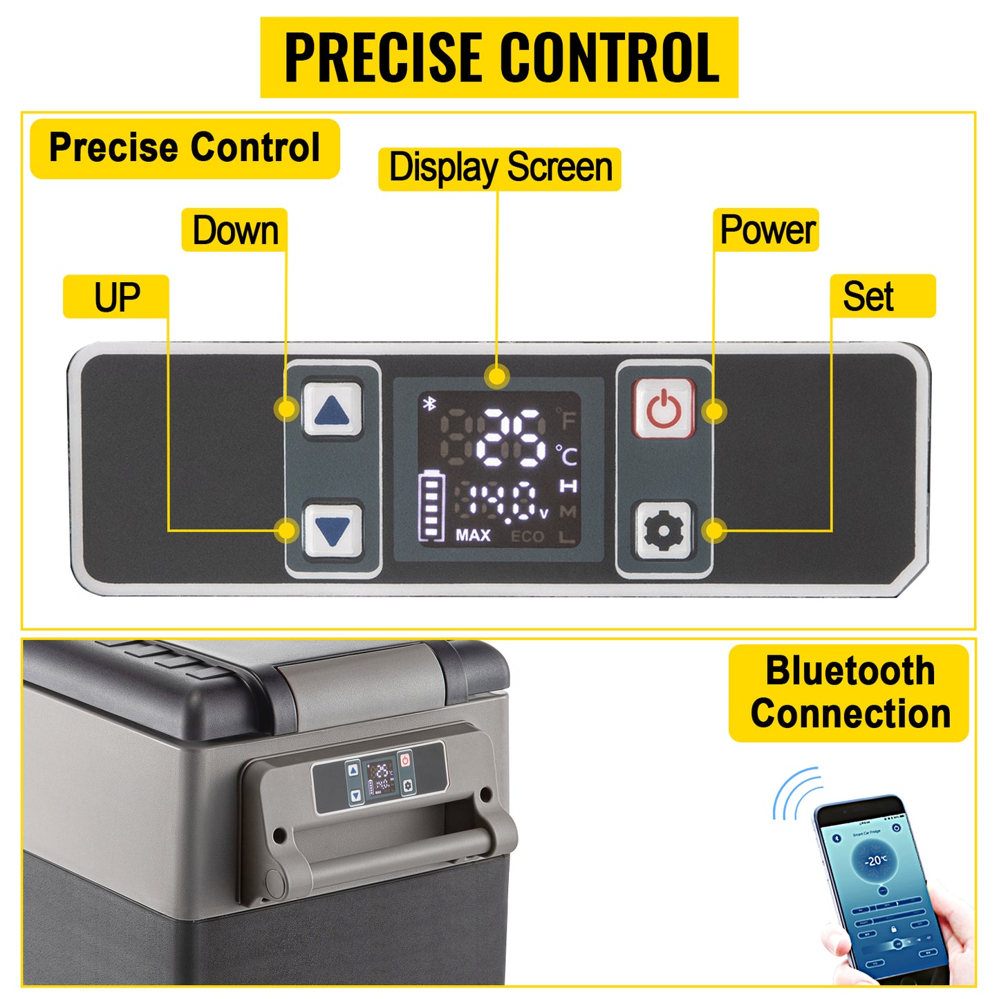 55L Car Refrigerator Mini Fridge Freezer Portable Compressor Cooler DC 110-240V Ice Box for Camping Picnic