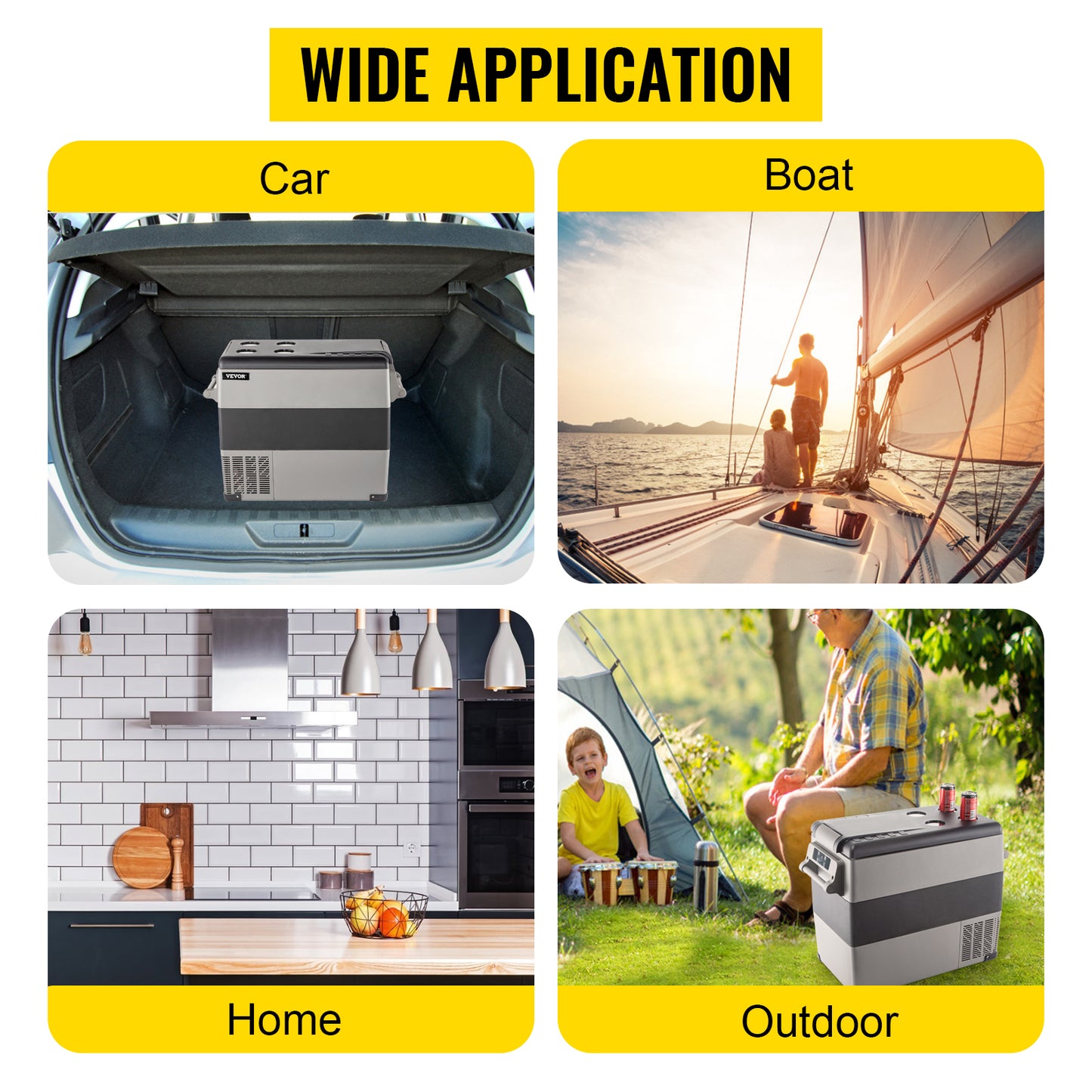 55L Car Refrigerator Mini Fridge Freezer Portable Compressor Cooler DC 110-240V Ice Box for Camping Picnic