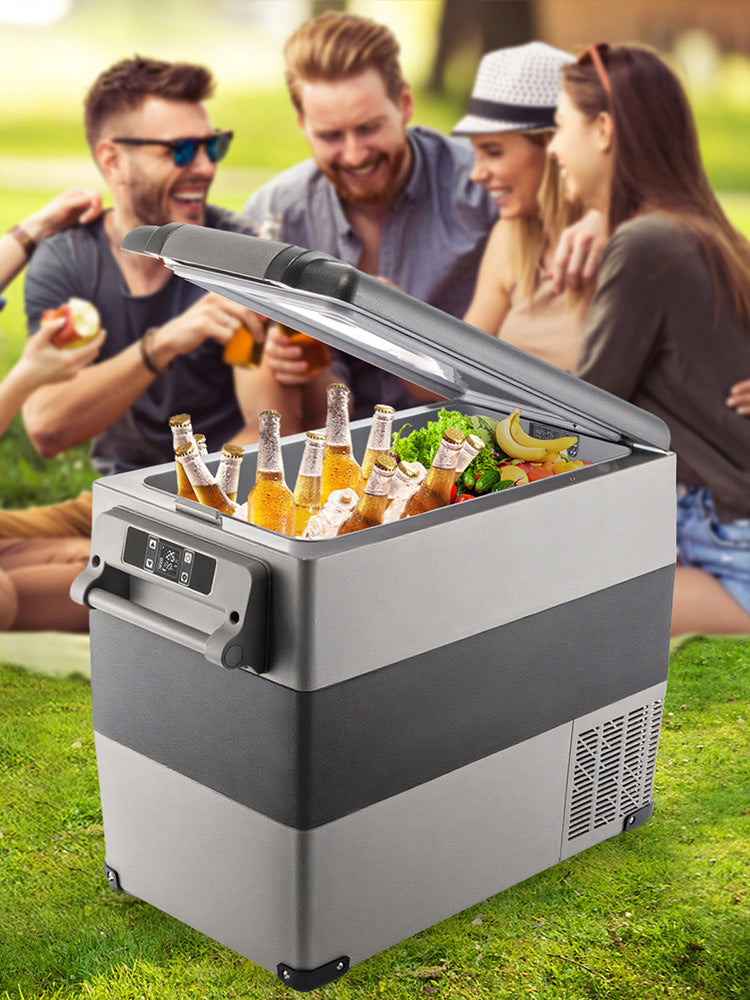 55L Car Refrigerator Mini Fridge Freezer Portable Compressor Cooler DC 110-240V Ice Box for Camping Picnic