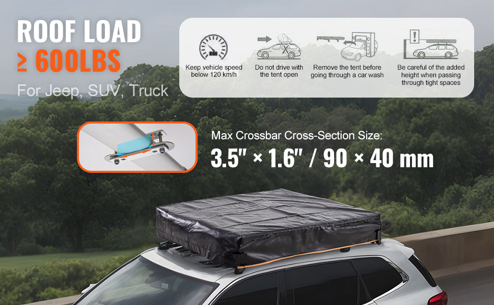 Rooftop Tent Hardshell Folding Tent with Telescopic Ladder Mattress PVC Cover Bag Waterproof Jeep SUV Van Pickup Truck