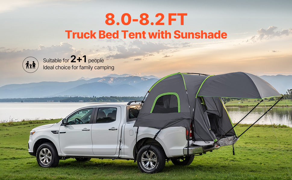 Pickup Truck Tent for Camping Waterproof PU2000 2-3 Person Truck Bed with Expandable Awning